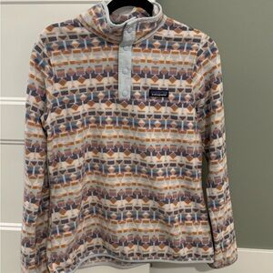 Patagonia Geometric Fleece Sweatshirt - Blue, Orange, Cream